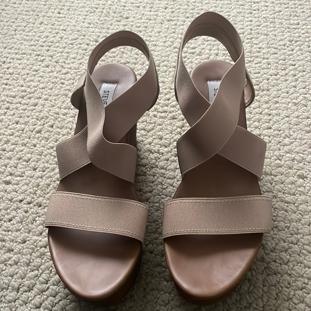 Steve Madden Wedges with Tan Straps